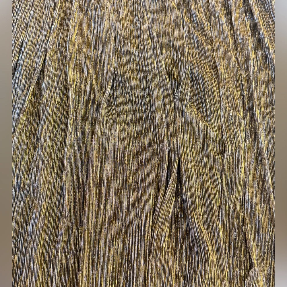 Xhilaration Metallic Gold A-Line Skirt Midi - Picture 3 of 5